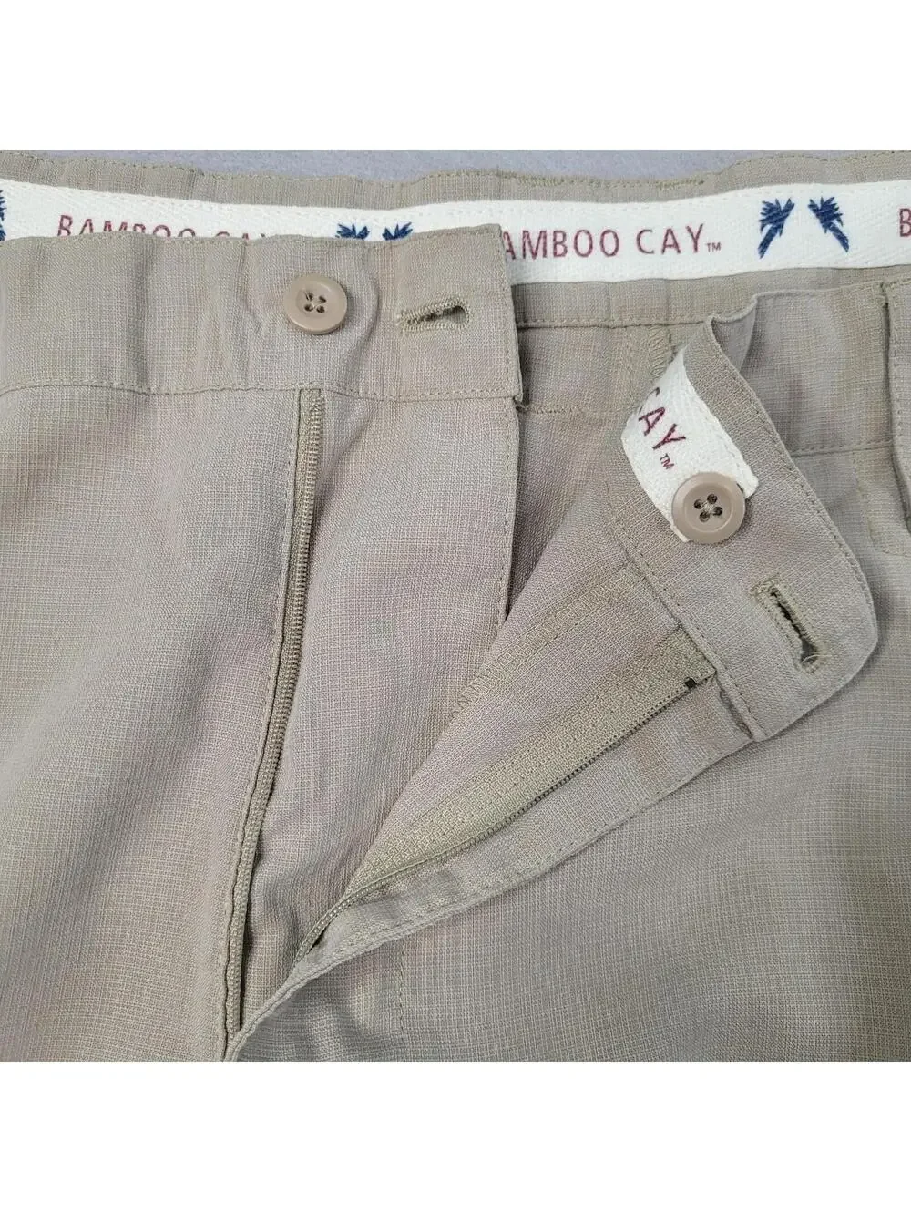 Bamboo Cay Mens Shorts Size 40 Pleated Resort Khaki Beige Chino Fine Resort Wear - Picture 3 of 9
